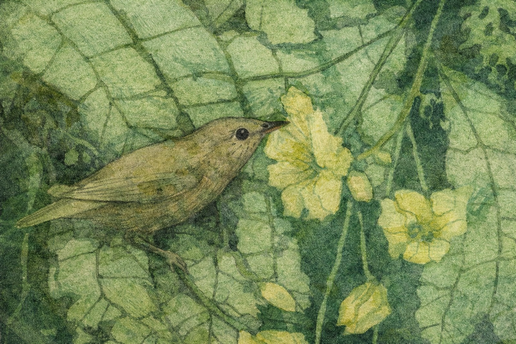 Bird Among the Leaves