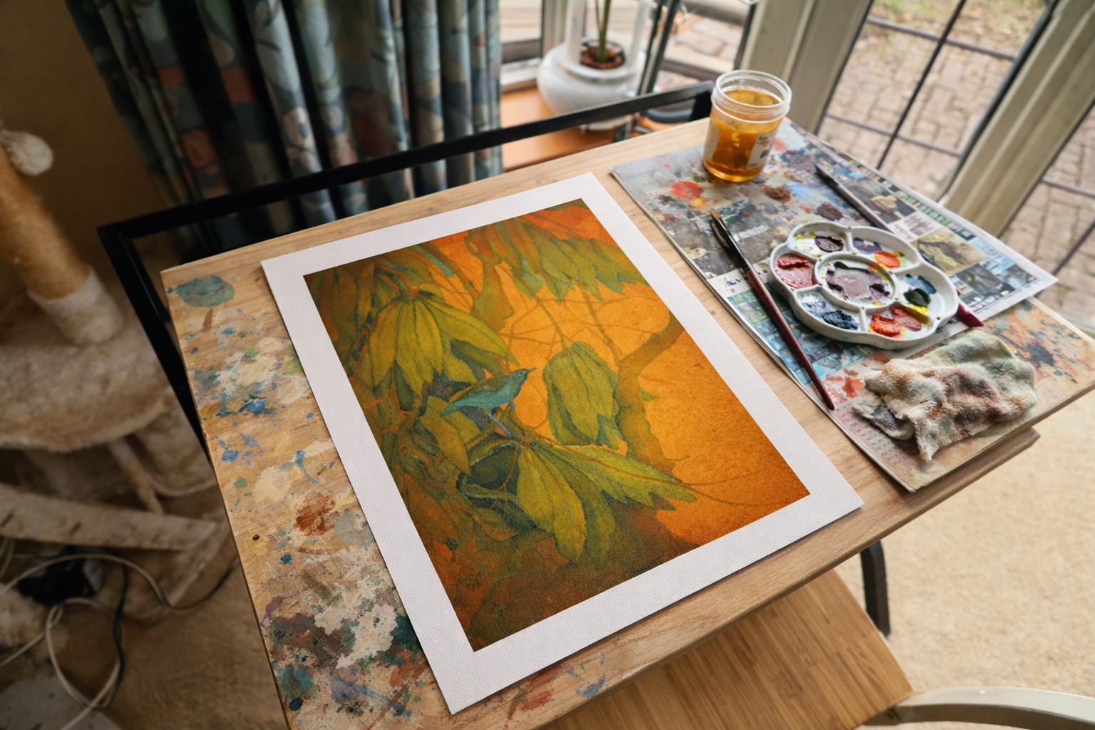 Blue Bird at Dusk Print